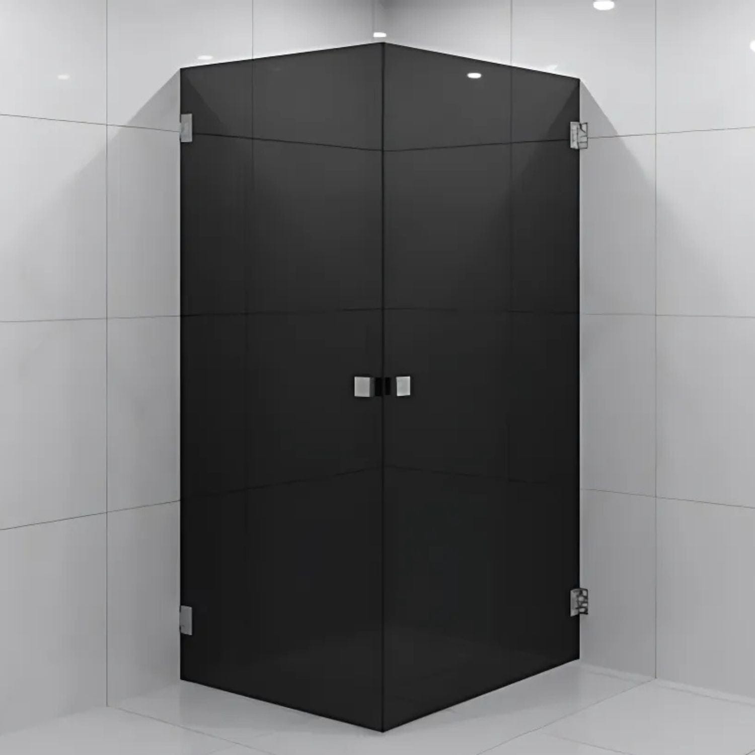 VikingBad Emil Dusjhjørne Rett - Farget glass Krom / 90x100cm / Sotet glass VikingBad Dusjhjørne VB-117900