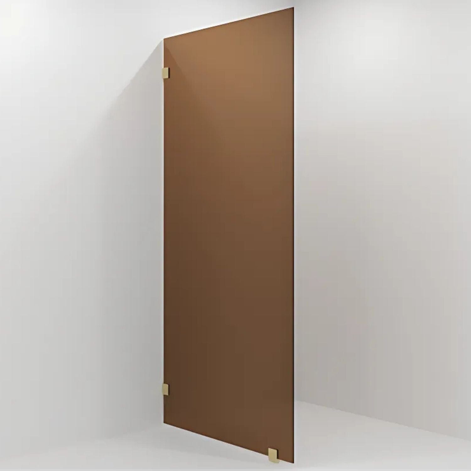 VikingBad Emil Glassfelt - Farget glass Børstet messing / 100cm / bronse glass VikingBad Dusjvegg VB-118742