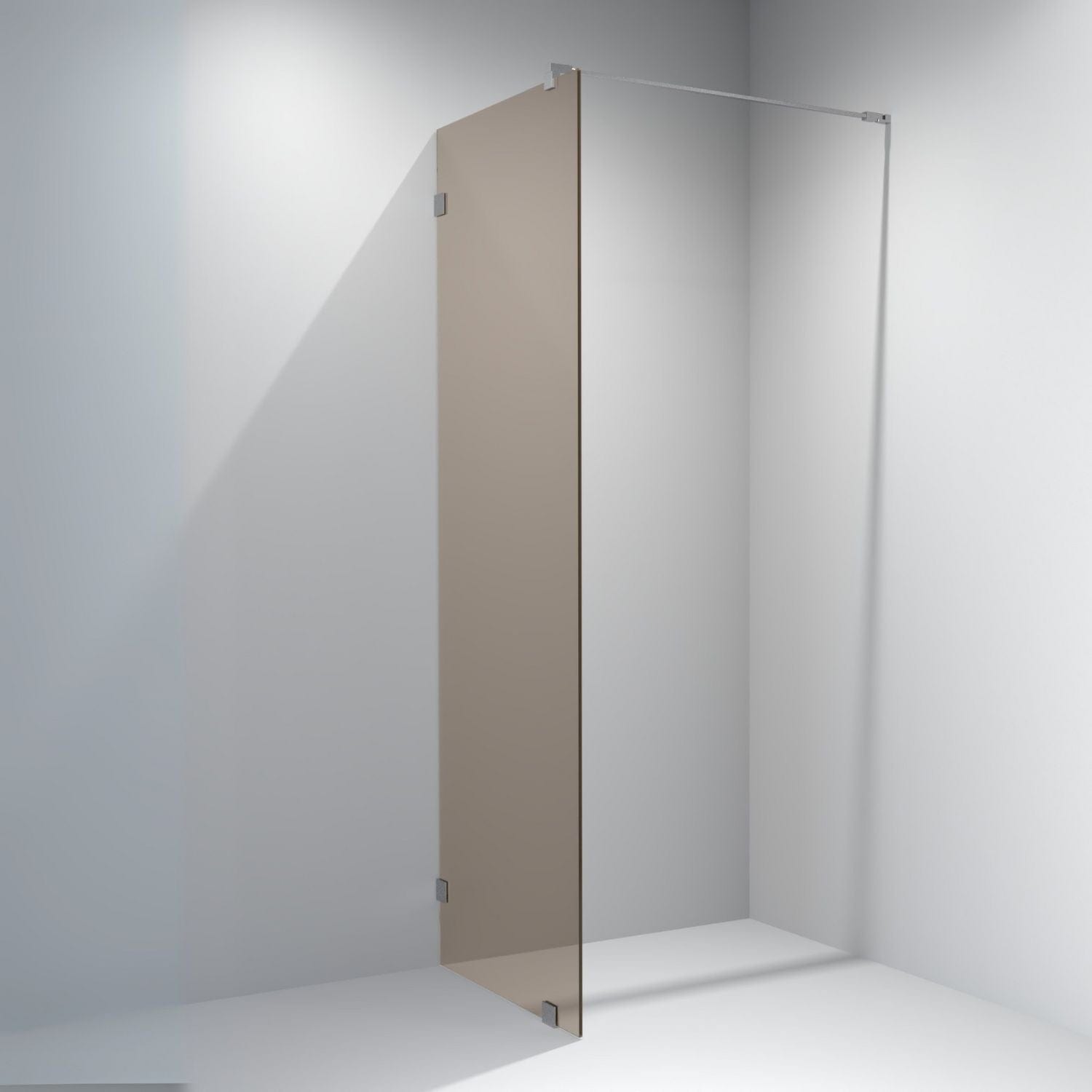 VikingBad Emil Glassfelt - Farget glass Krom / 100cm / bronse glass VikingBad Dusjvegg VB-117893