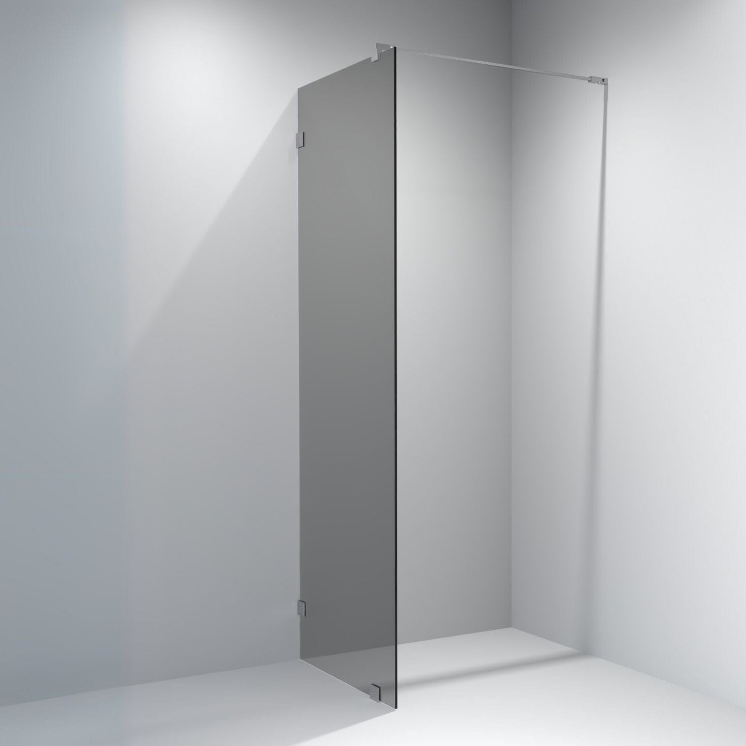 VikingBad Emil Glassfelt - Farget glass Krom / 120cm / Sotet glass VikingBad Dusjvegg VB-117887