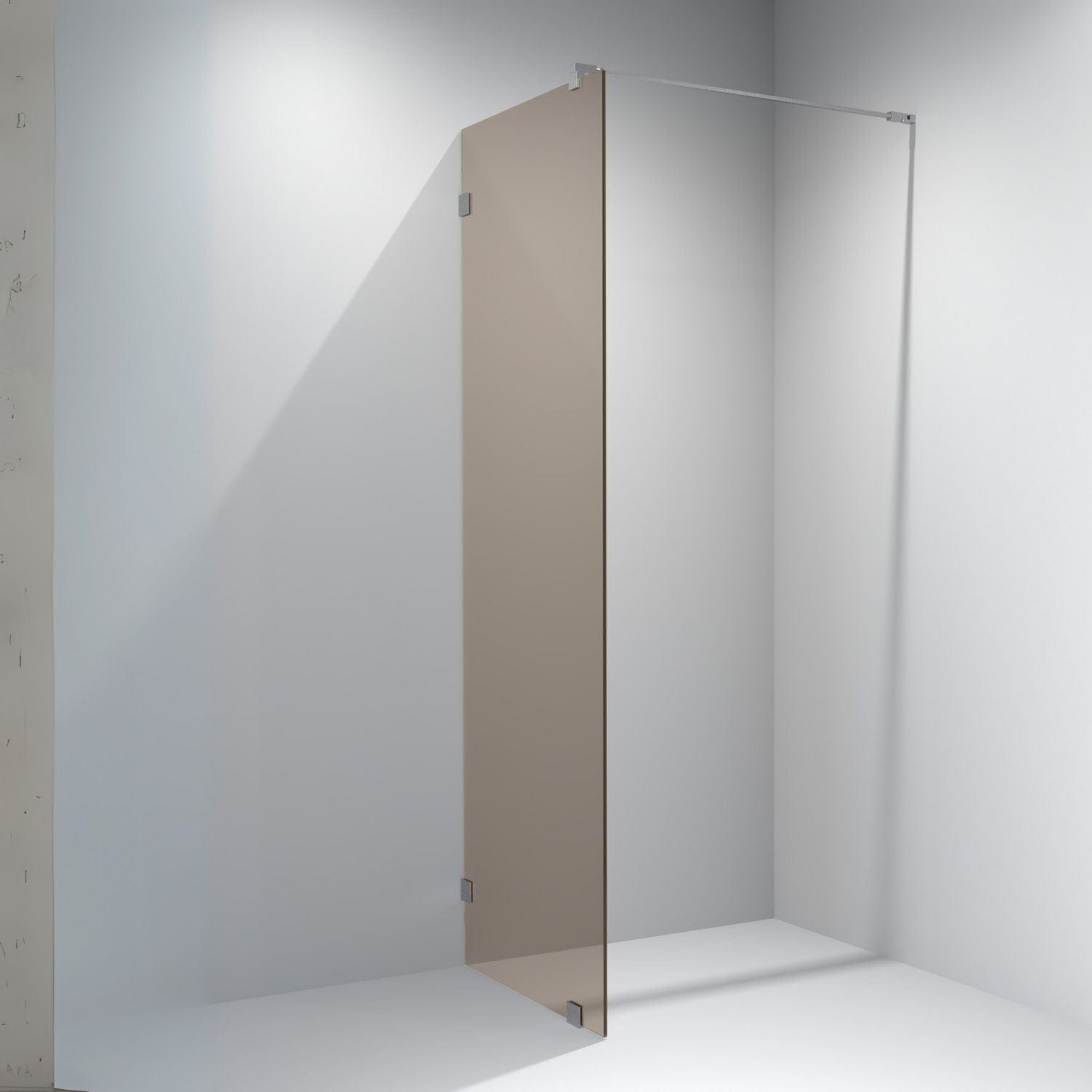 VikingBad Emil Glassfelt - Farget glass Krom / 90cm / bronse glass VikingBad Dusjvegg VB-117890