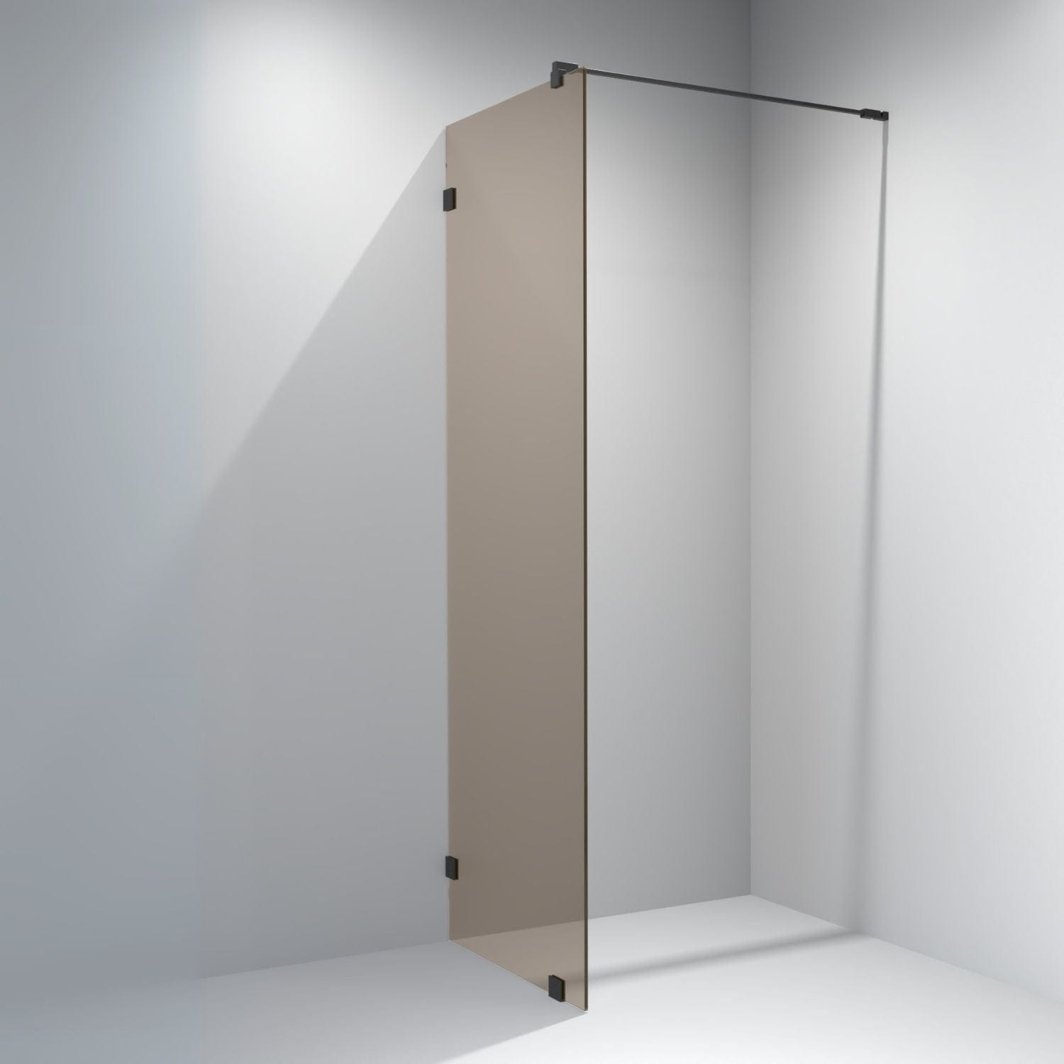 VikingBad Emil Glassfelt - Farget glass Svart / 100cm / bronse glass VikingBad Dusjvegg VB-117894