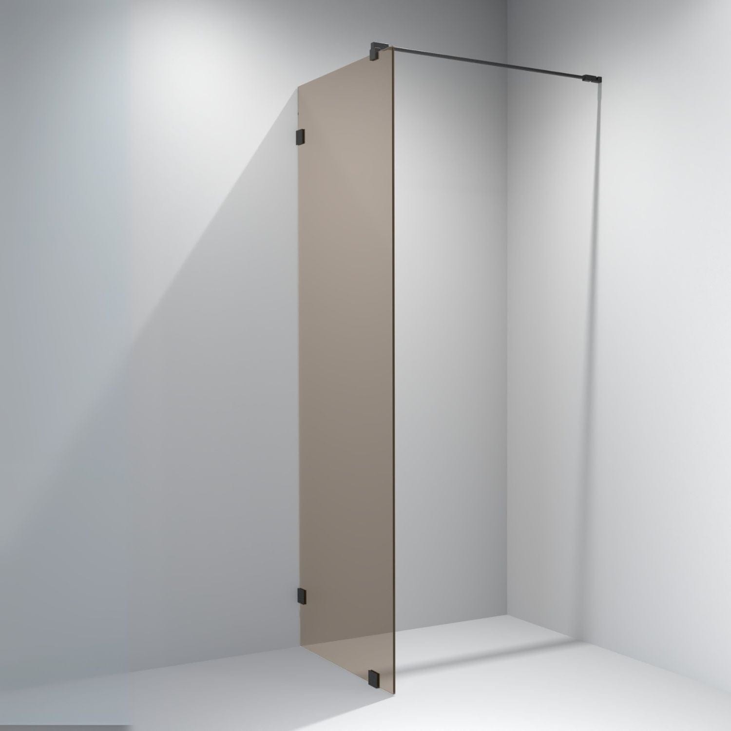 VikingBad Emil Glassfelt - Farget glass Svart / 90cm / bronse glass VikingBad Dusjvegg VB-117891