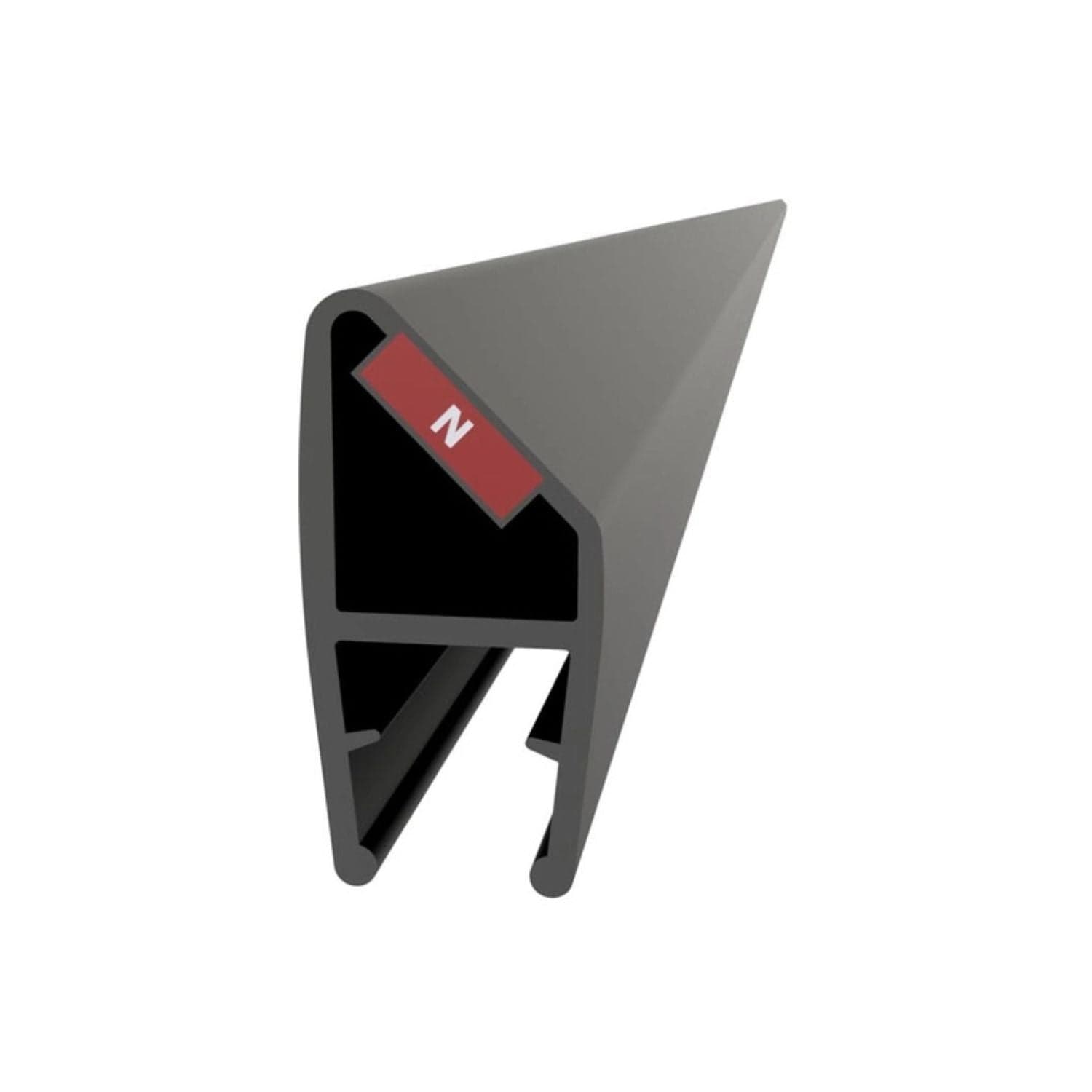 VikingBad Emil Magnetprofil Hjørnemontering PVC Svart matt VikingBad Magnetprofil VB-004945-02