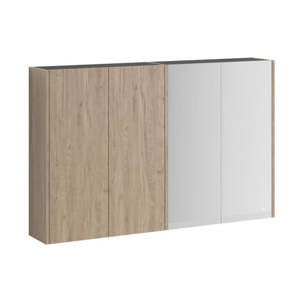 VikingBad Fay Dobbel Veggskap 2/4 Speil Eik VikingBad Sideskap bad VB-119193