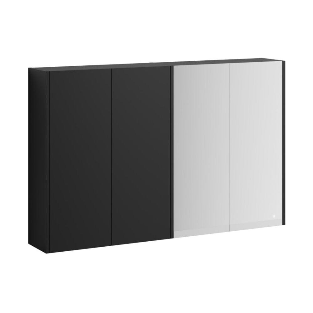 VikingBad Fay Dobbel Veggskap 2/4 Speil Svart matt VikingBad Sideskap bad VB-119194