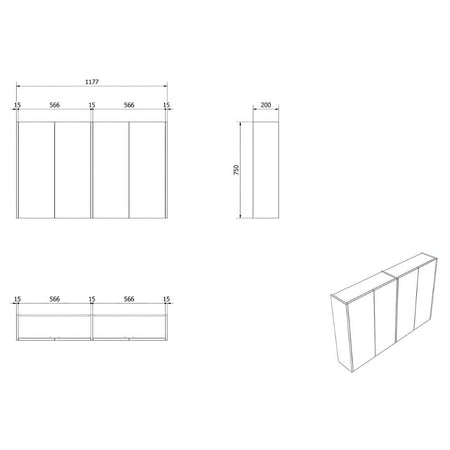 VikingBad Fay Dobbel Speilskap