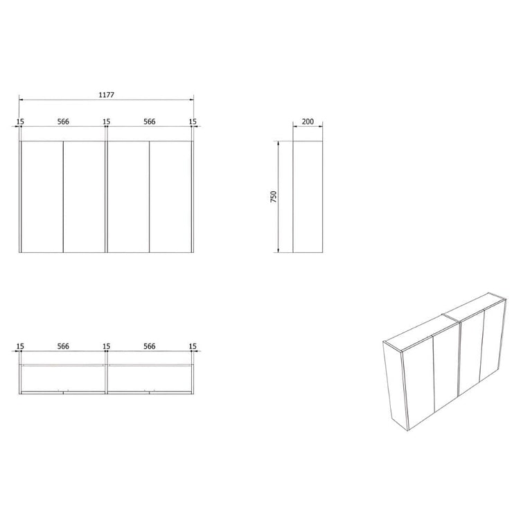 VikingBad Fay Dobbel Speilskap