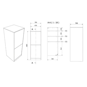 VikingBad Fay Høy Innbyggingsskap med Hyller
