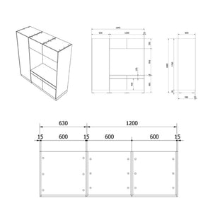 VikingBad Fay Høyskap med Dobbel Vaskemaskinmodul