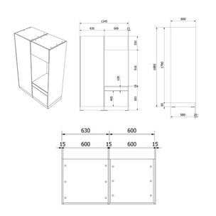 VikingBad Fay Høyskap med Enkel Vaskemaskinmodul
