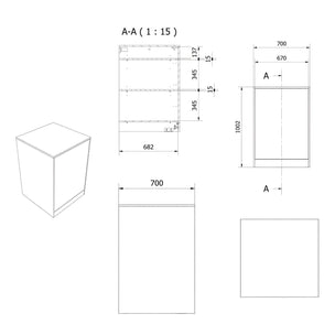 VikingBad Fay Lavt Innbyggingsskap med Hyller