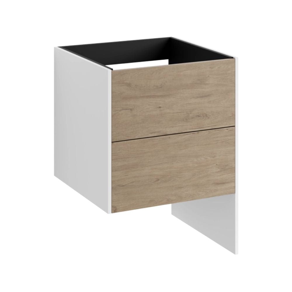 VikingBad Fay Servantskap med Lang Sideplate Hvit matt/eik / 60cm VikingBad Servantskap VB-119349