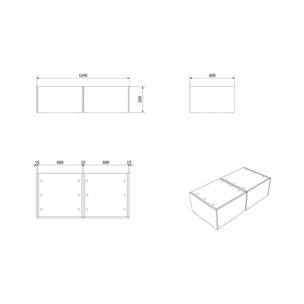 VikingBad Fay Slett Modul Dobbel Overskap