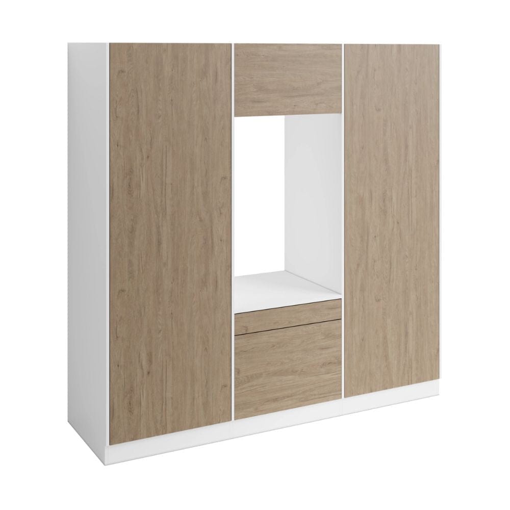 VikingBad Fay X2 Høyskap og Enkel Vaskemaskinmodul Hvit matt/eik VikingBad Høyskap vaskerom VB-119384