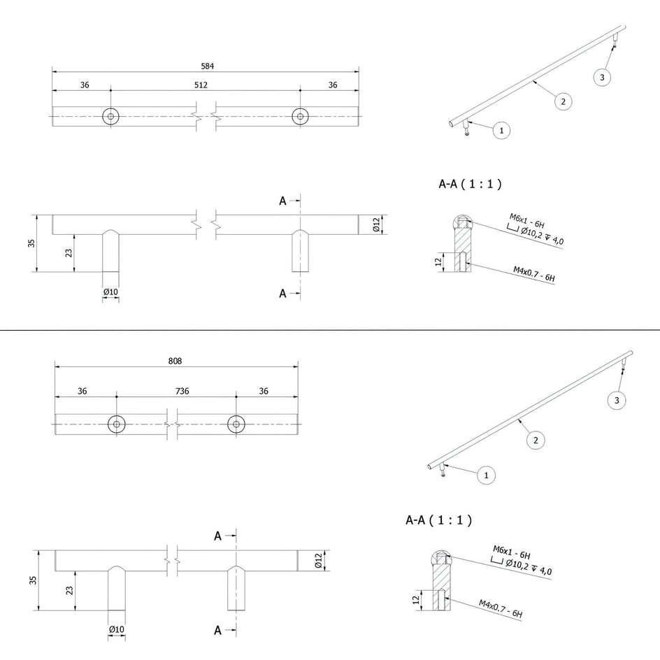 VikingBad Håndtak Fatt Universal B200-808mm VikingBad Knotter og håndtak