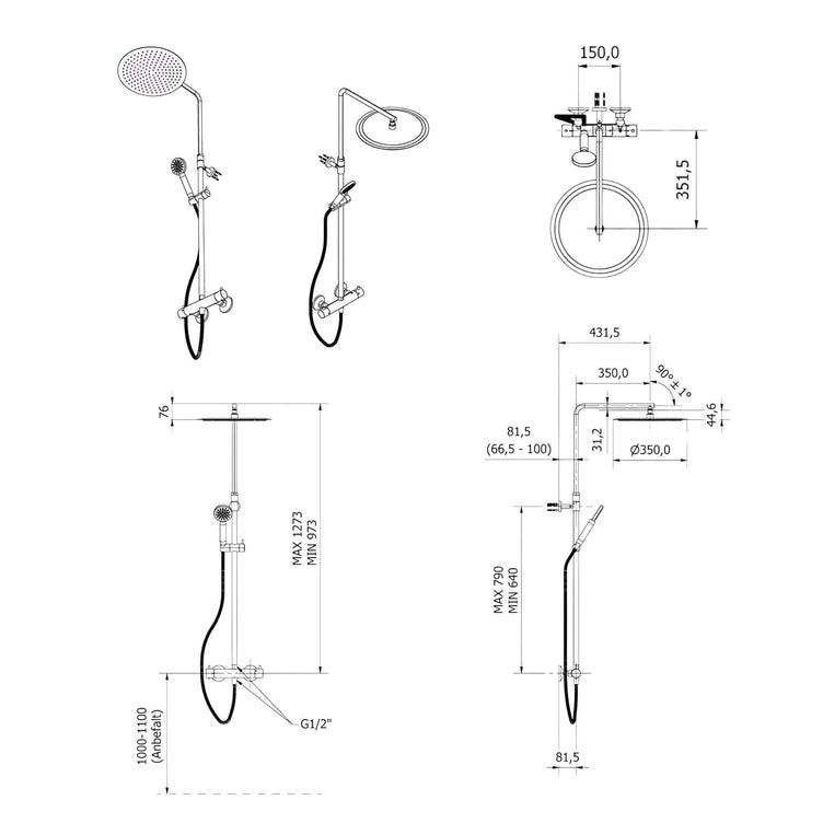VikingBad Hedda Rainshower Rund