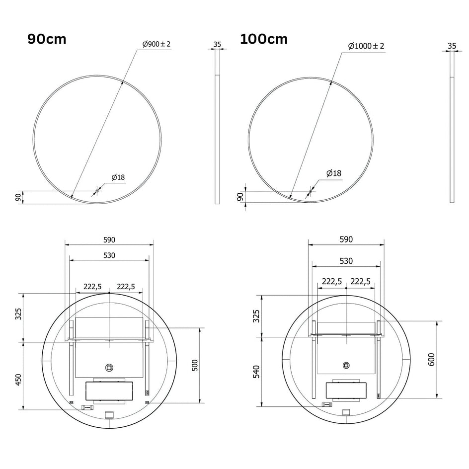 VikingBad Iris Speil med LED Lys VikingBad Baderomsspeil