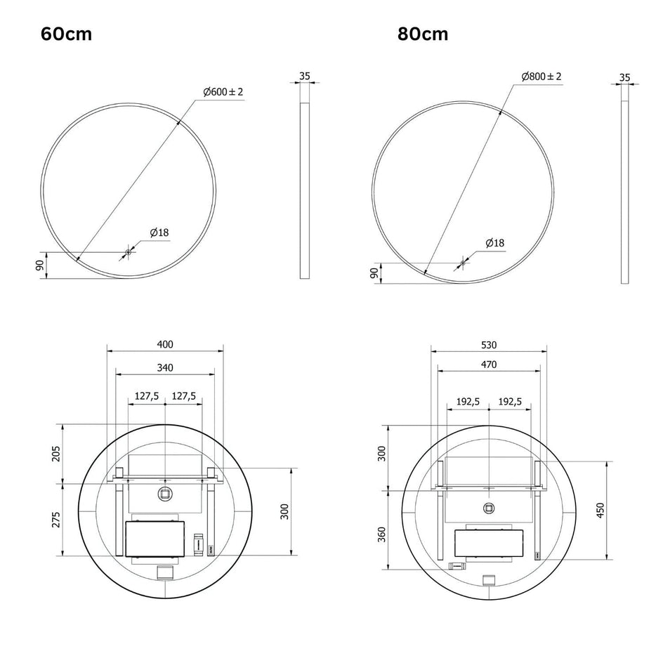 VikingBad Iris Speil med LED Lys VikingBad Baderomsspeil