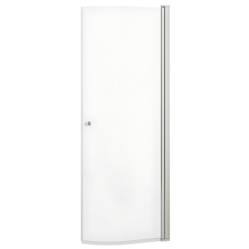 VikingBad Liam Dusjdør Buet H195cm Sølv / 80cm høyre / Klart glass VikingBad Dusjdør VB-003726-01