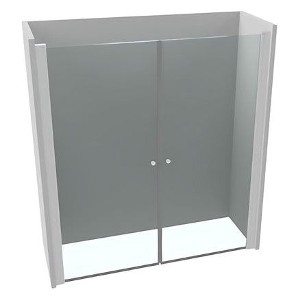 VikingBad Liam Dusjnisje Saloon B80-105cm Sølv / 80cm / Klart glass VikingBad Dusjnisje VB-003821-03