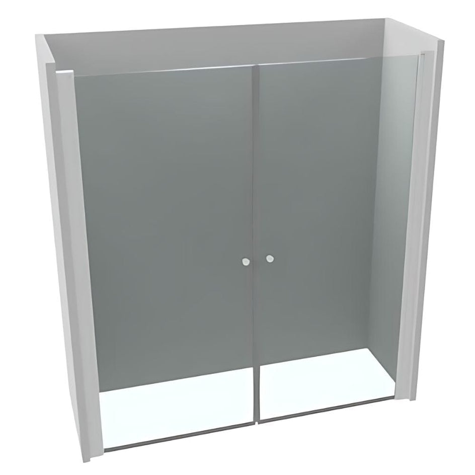 VikingBad Liam Dusjnisje Saloon B80-105cm Sølv / 80cm / Klart glass VikingBad Dusjnisje VB-003821-03