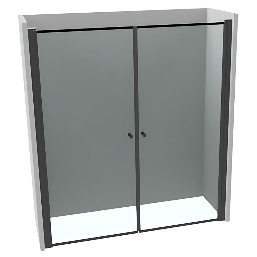 VikingBad Liam Dusjnisje Saloon B80-105cm Svart matt / 80cm / Klart glass VikingBad Dusjnisje VB-003824-03