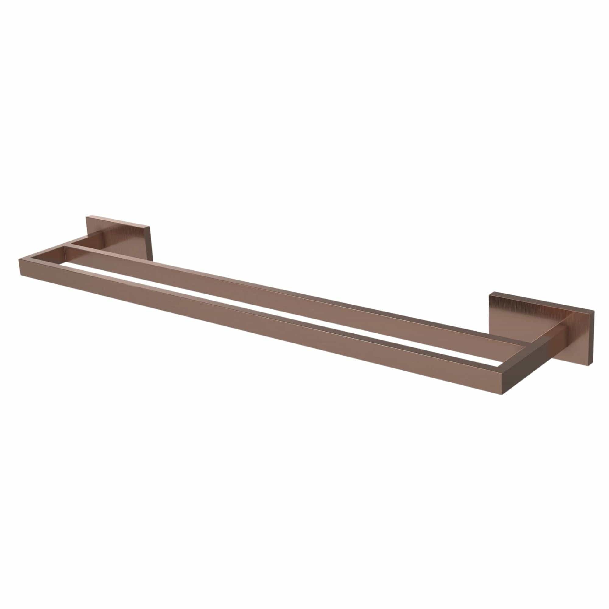 VikingBad Luna Rett Dobbel Håndklestang B65cm Børstet roségull VikingBad Håndklestang VB-017984-08