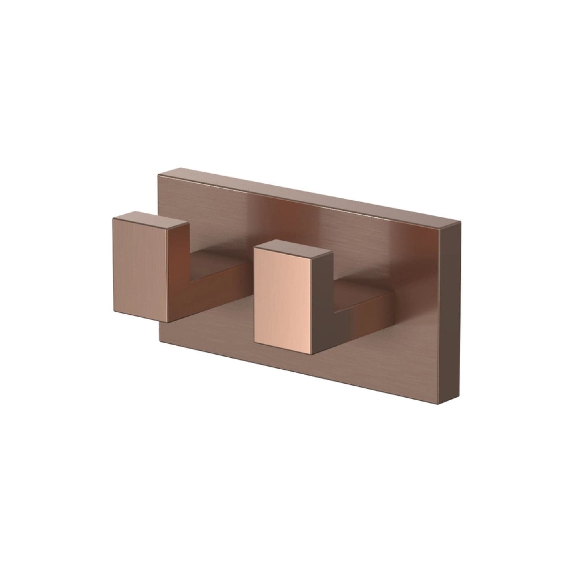 VikingBad Luna Rett Håndkleknagg med 2 kroker Børstet roségull VikingBad Knagger VB-017932-08