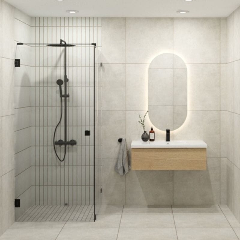 Vikingbad MIE Demi 90 Møbelpakke med Ada Servant Lys eik / 90cm