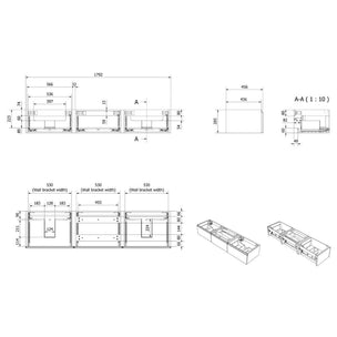 VikingBad MIE Demi Bølge Servantskap 180 (3x60) 2 servant