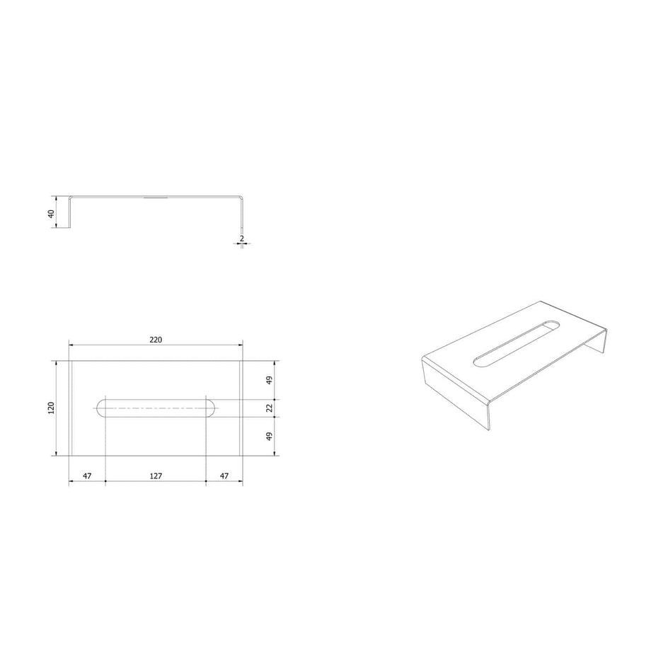 VikingBad MIE Skuffeinnredning - Papirholder 12cm Svart matt VikingBad Tilbehør baderomsinnredning VB-022169-02