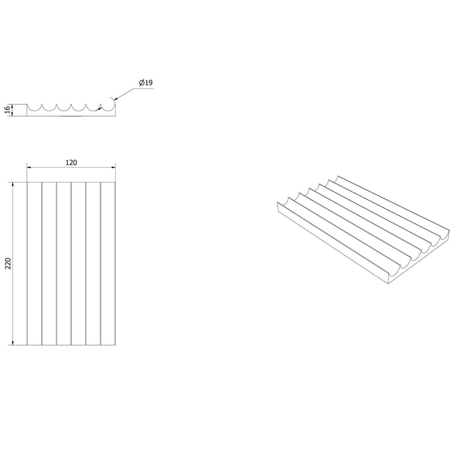 VikingBad MIE Skuffeinnredning - Penselbrett 12cm Valnøtt VikingBad Tilbehør baderomsinnredning VB-022168-12