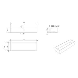 VikingBad MIE Skuffeinnredning - Side 10cm