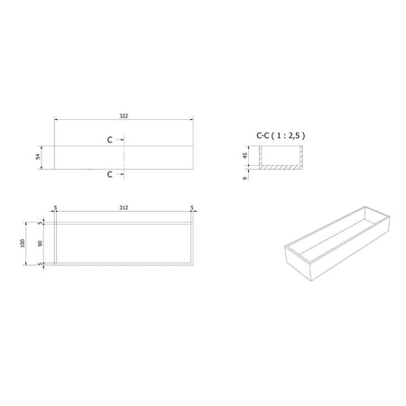 VikingBad MIE Skuffeinnredning - Side 10cm