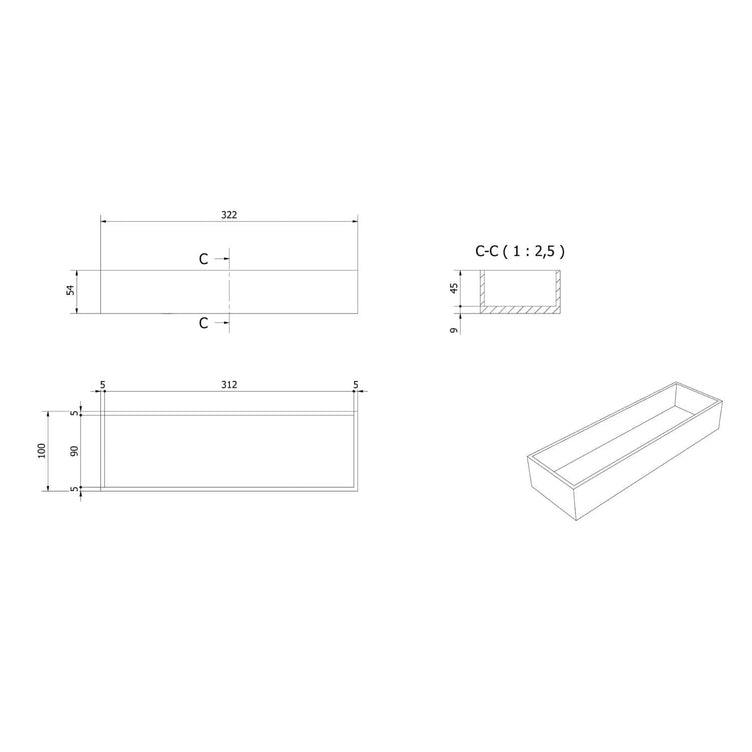 VikingBad MIE Skuffeinnredning - Side 10cm