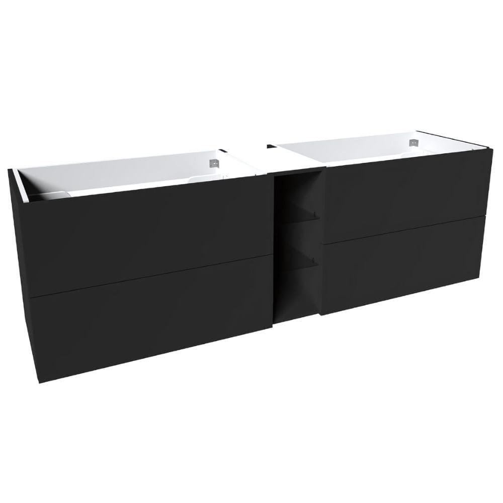 VikingBad MIE SLETT Servantskap åpen glasshylle Mørk grå / 180cm dobbel VikingBad Servantskap VB-114572