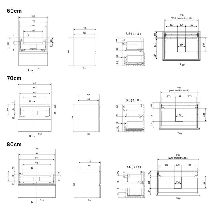 VikingBad MIE STAV Servantskap B60-200cm