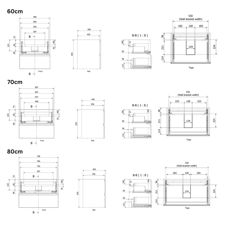 VikingBad MIE STAV Servantskap B60-200cm VikingBad Servantskap