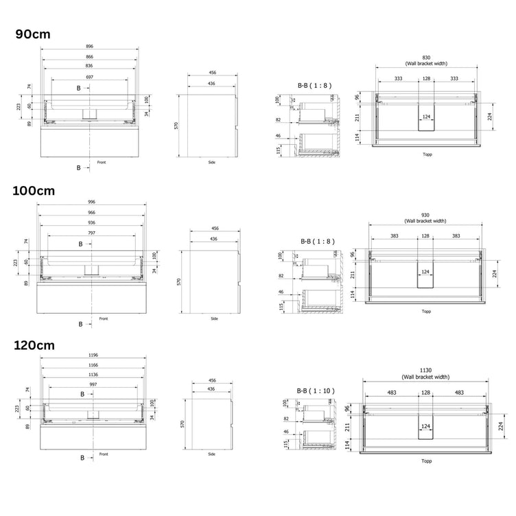 VikingBad MIE STAV Servantskap B60-200cm