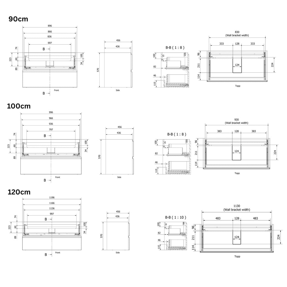 VikingBad MIE STAV Servantskap B60-200cm VikingBad Servantskap