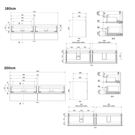 VikingBad MIE STAV Servantskap B60-200cm
