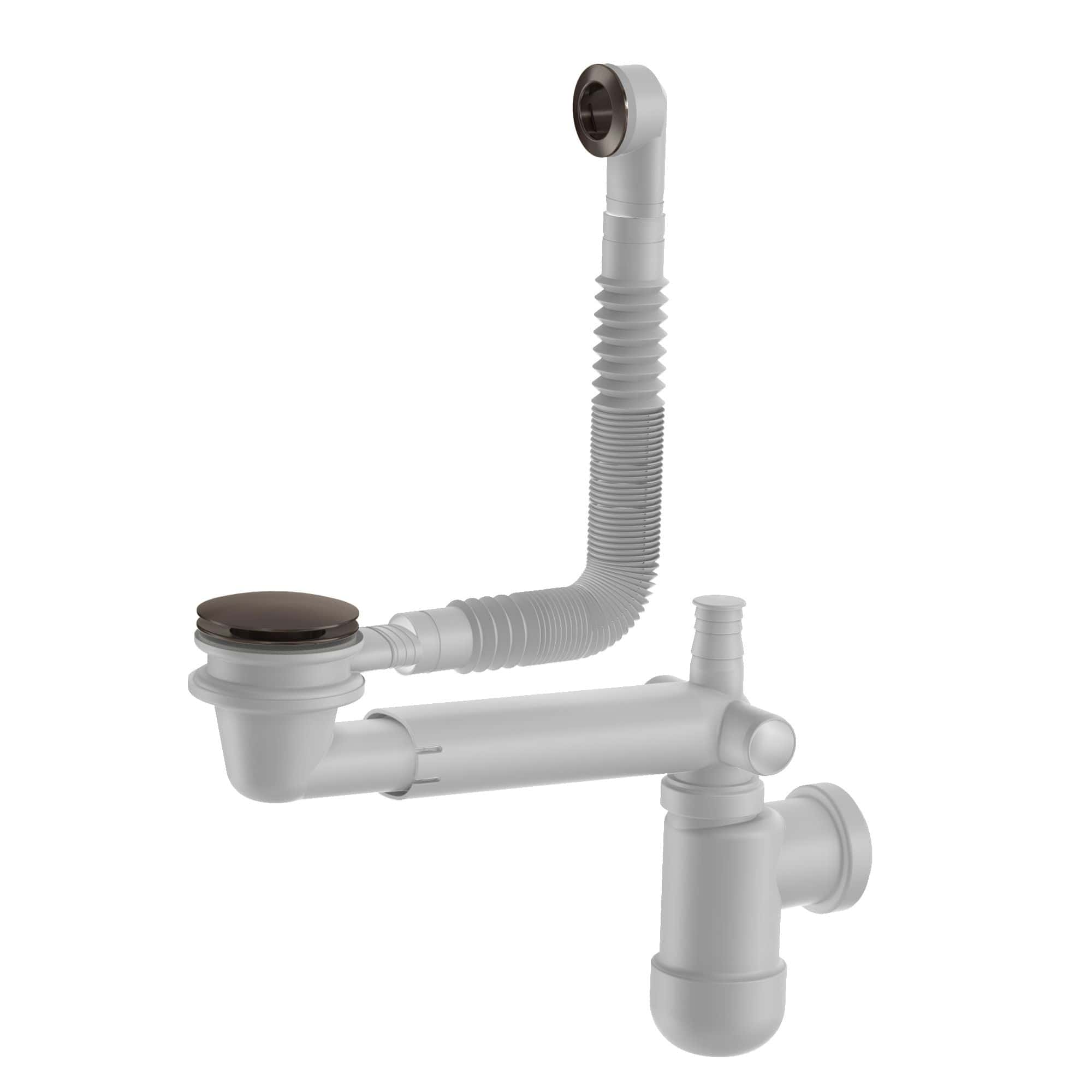 VikingBad Mie Vannlås 40/32mm & Pop-up PRELOC 420 Børstet grå VikingBad Vannlås VB-117838