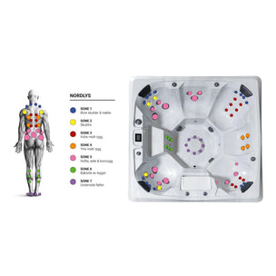 Vikingbad Morild Utendørs Spa Sterling Silver/Grå - FRP lokk og bluetooth stereo