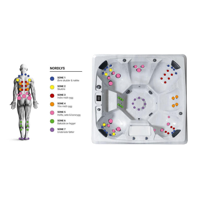 Vikingbad Morild Utendørs Spa Sterling Silver/Grå - FRP lokk og bluetooth stereo