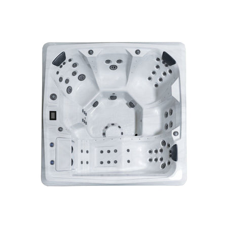 Vikingbad Morild Utendørs Spa Sterling Silver/Grå - FRP lokk og bluetooth stereo