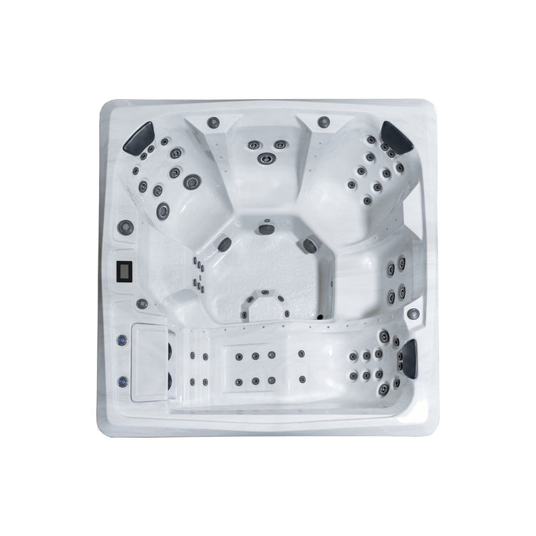 Vikingbad Morild Utendørs Spa Sterling Silver/Grå - FRP lokk og bluetooth stereo