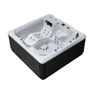 Vikingbad Morild Utendørs Spa Sterling Silver/Grå - FRP lokk og bluetooth stereo