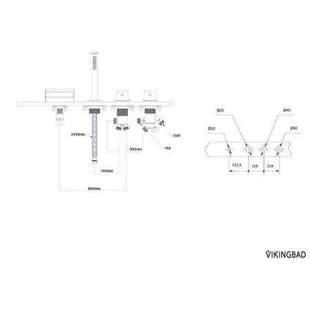 Vikingbad OASE Karkantbatteri 4-hulls