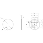 VikingBad Oda Rundt Speil med LED Lys